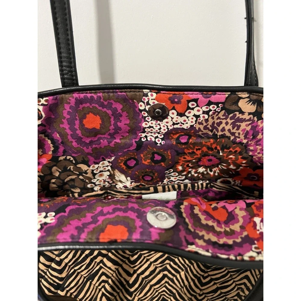 Vera Bradley Zebra Print Tote Bag Quilted Fabric Shoulder‎ Handbag Stylish